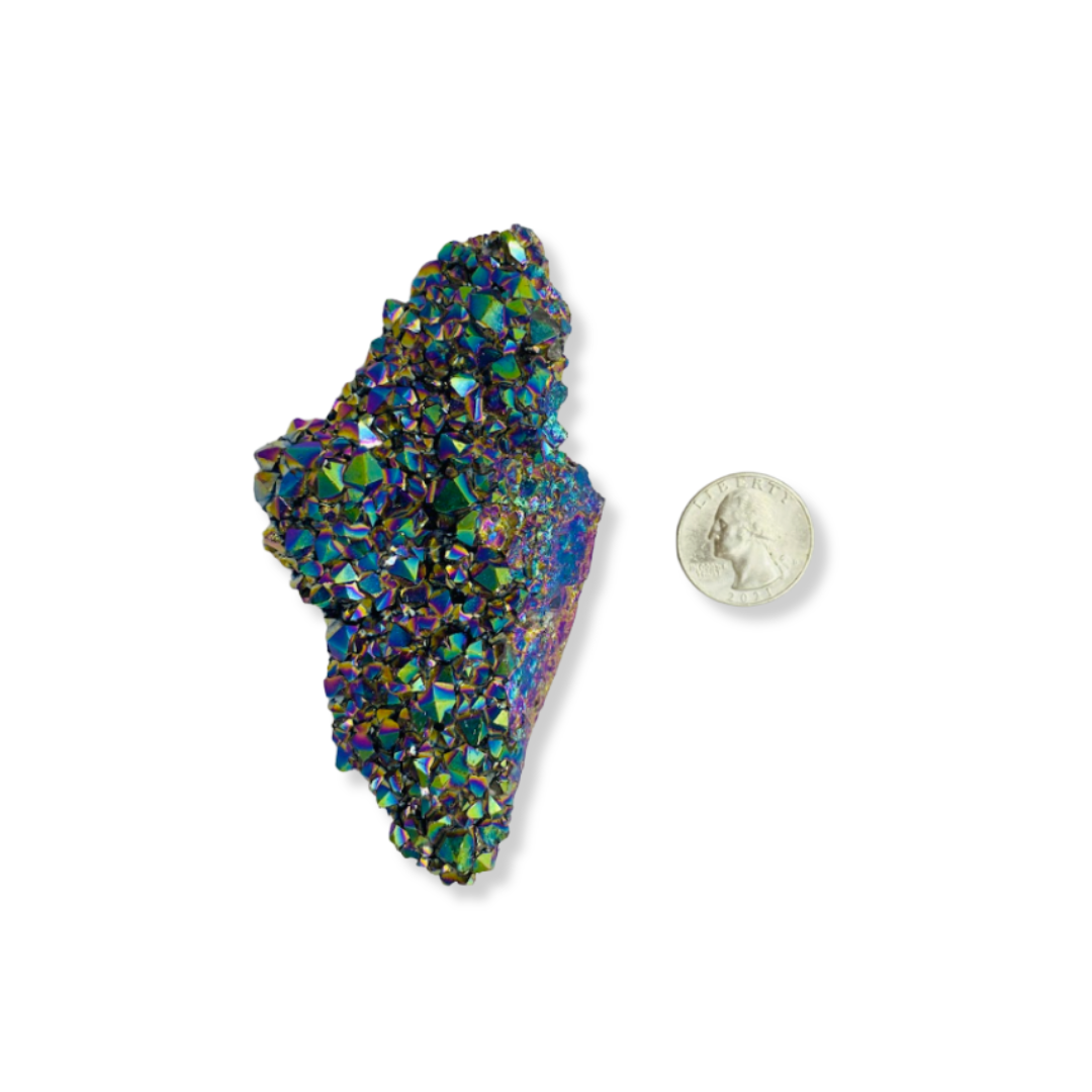 Rainbow Aura Amethyst Cluster