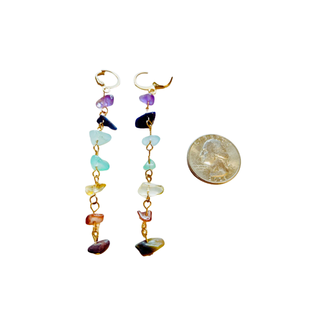 Chakra Stone Dangle Earrings