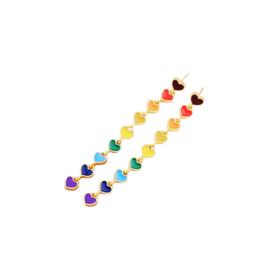 Colorful Heart Dangle Earrings