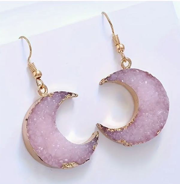Pink Moon Pendant Earrings