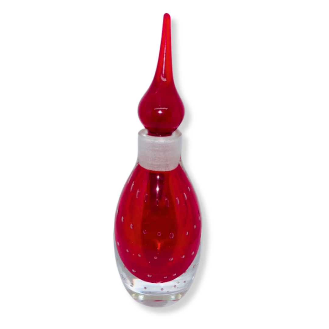 Ruby Red Vintage Glass Perfume Decanter with Bullicante Bottle