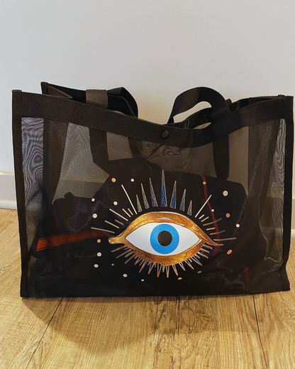 Mesh Evil Eye Tote Bag